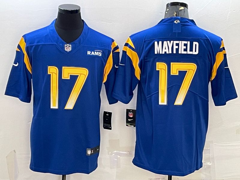 Men Los Angeles Rams #17 Mayfield Blue 2022 Nike Limited Vapor Untouchable NFL Jersey->new england patriots->NFL Jersey